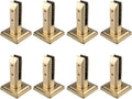 Glass Clamp Brackets Black, Floor Mount Pool Fence Panels Standoff/ Clips Stainless Steel Glass Connector 2 4 6 8 10 Pack Systems Kit, Deck Garden Balcony Modern Frameless Spigot(Gold H 16cm/6.3in,8 p