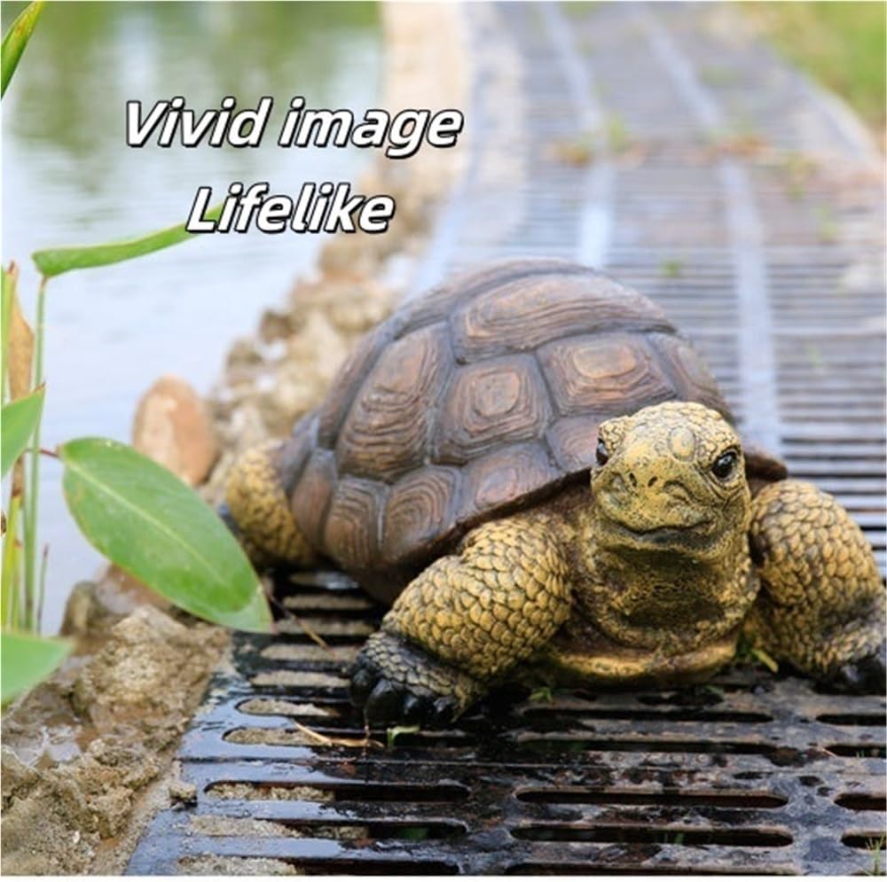Large Realistic Garden Turtle Statue, Lifelike Turtle Garden Statue for Garden Ornament or Courtyard Decoration, Turtles for Lawn, Yard, Patio, Pond Decor