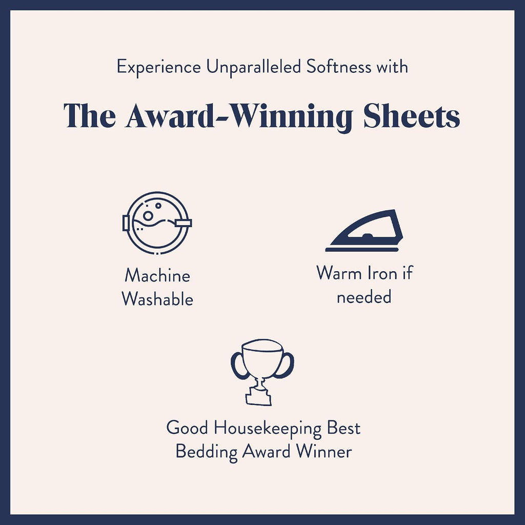 Brooklinen Luxury Sateen 4 Piece Sheet Set - 100% Cotton Bed Sheets, Soft & Durable California King Size Sheets Set in White, Oeko-TEX Certified Bedding Set,1 Fitted Sheet,1 Flat Sheet,2 Pillowcases