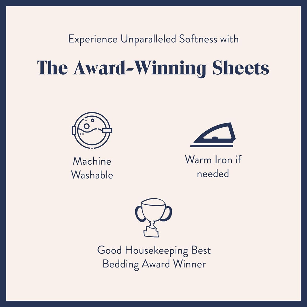 Brooklinen Luxury Sateen 4 Piece Sheet Set - 100% Cotton Bed Sheets, Soft & Durable Piece King Size Sheets Set in White, Oeko-TEX Certified Bedding Set, 1 Fitted Sheet, 1 Flat Sheet, 2 Pillowcases