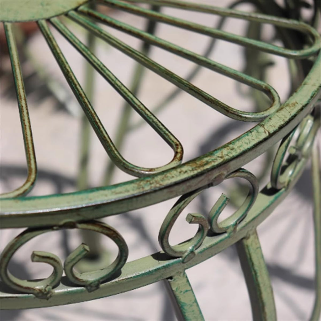2Pcs Metal flower stand, Heavy Duty Plant Pot Shelf,Outdoor Garden Potting Bench Table,Iron Flower Pot Stands/rack,Outdoor/Indoor Plant Display Rack,for Home Garden Backyard Patio,Green