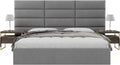 Vänt Upholstered Wall Mounted Headboard Panels -Fredrick Layout - 117' X 46' -Configuration of 12 Individual Panels - Recommended for King-Cal King - Micro Suede/Charcoal Grey