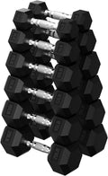 HANDBODE Hex Dumbbell 45-640 lb Set, Rubber Encased Exercise & Fitness Dumbbells for Home Gym, Hand Weights for Strength Training