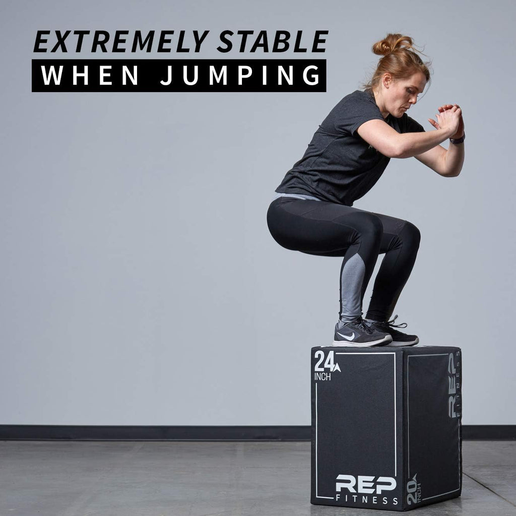 REP Soft Plyo Box | 3-in-1 Foam Jump Box | 3 Size Options 16', 20', 24' | Plyometric Training Platform | Home Gym Equipment | Non-Slip Step Block | Adjustable Workout Box | CrossFit Jump Tool