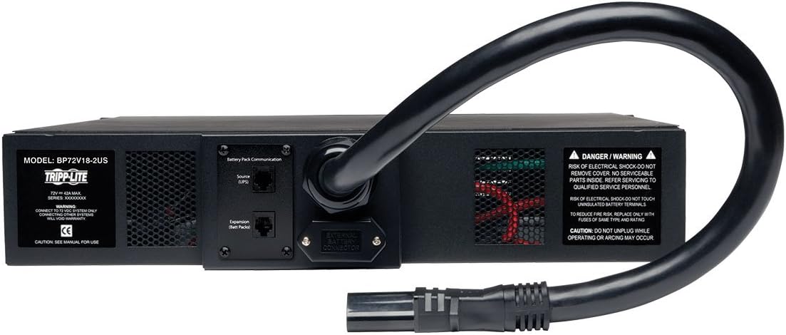 Tripp Lite 72V Extended Battery Pack Module EBM, 2U Rackmount Hardware Included, Daisychain Option, Heavy-Gauge Cabling Included, 2-Year Warranty (BP72V18-2US)