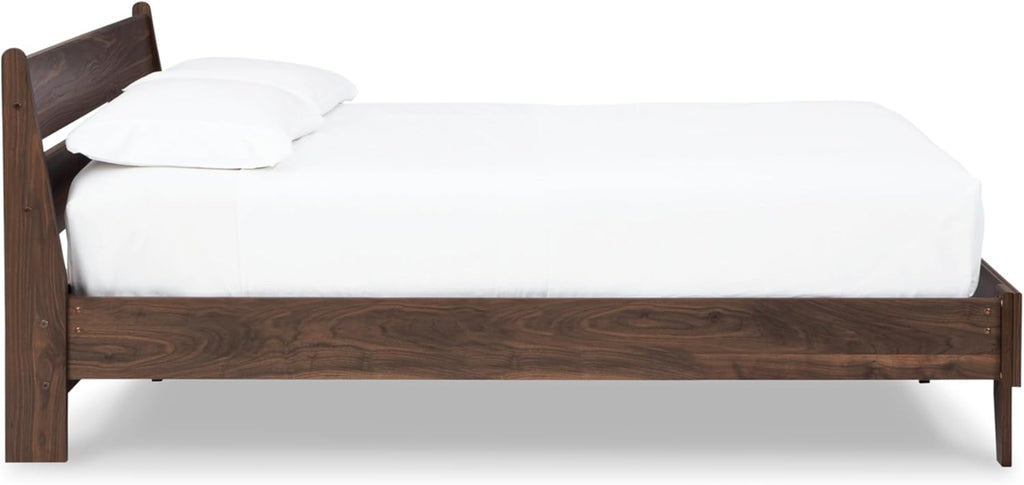 Signature Design by Ashley Calverson Casual Queen Panel Platform Bed, Wood, Foundation or Box Spring Not Needed, Bed' A Box, Dark Brown Finish