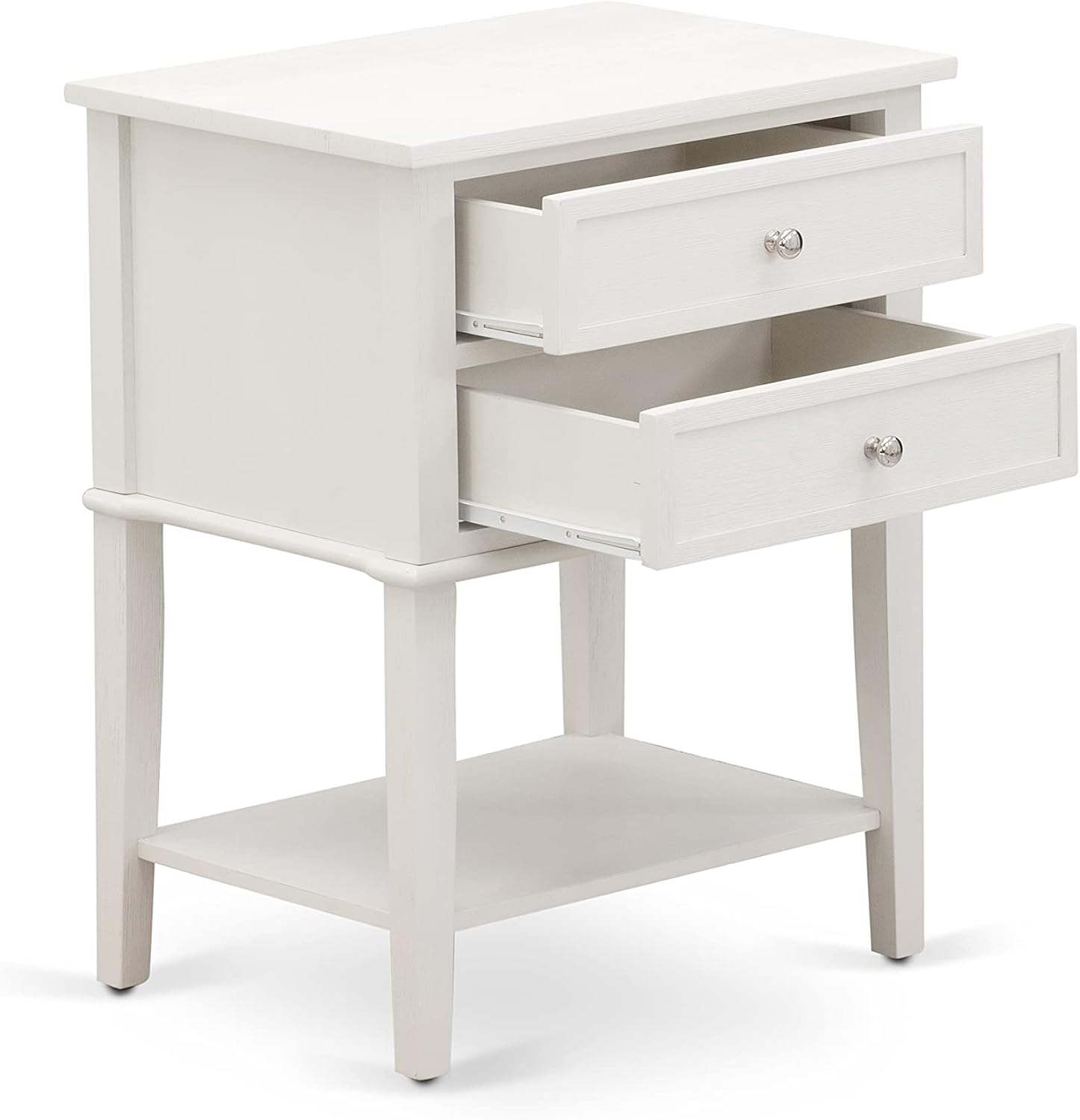 East West Furniture FN11F-1VL0C 2-Piece Platform Full Size Bedroom Set with 1 Mid Century Bed and a Bedroom Nightstand - Reliable and Durable Construction - Denim Blue Linen Fabric