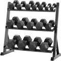 220-550 lbs Rubber Hex Dumbbells with Rack Free Weight for Home Gym, Durable Rubber Dumbbell with Storage,Coated Cast Iron Weight Strength Training Dumb bell Exercise Fitness Equipment