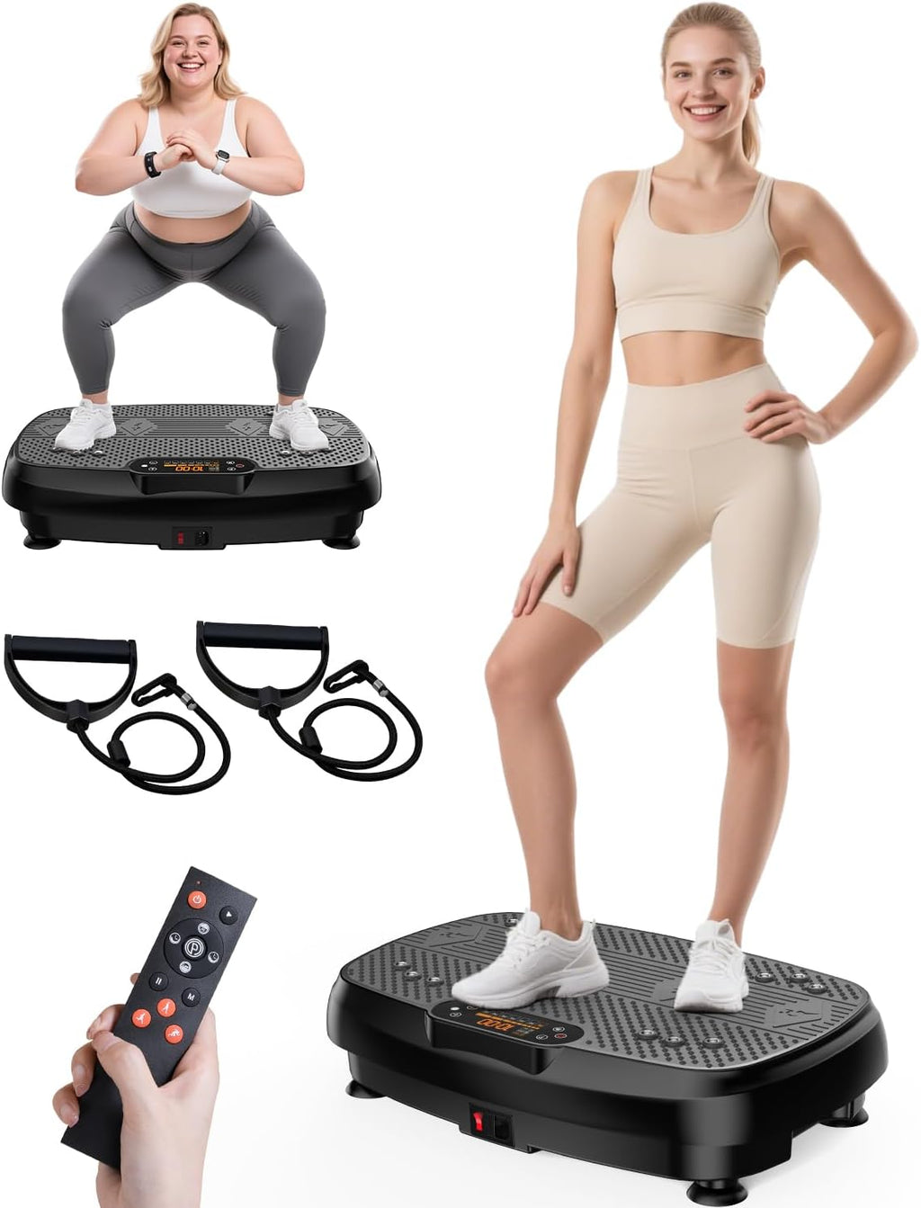 Vibrating Board Exercise Machine, 9 Modes Vibration Platform for Lymphatic Drainage, 3D Upgrade Vibrating Board for Weight Loss, Home Body Fitness Equipment (Purple)