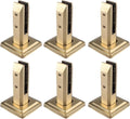 Glass Clamp Brackets Black, Floor Mount Pool Fence Panels Standoff/ Clips Stainless Steel Glass Connector 2 4 6 8 10 Pack Systems Kit, Deck Garden Balcony Modern Frameless Spigot(Gold H 16cm/6.3in,6 p