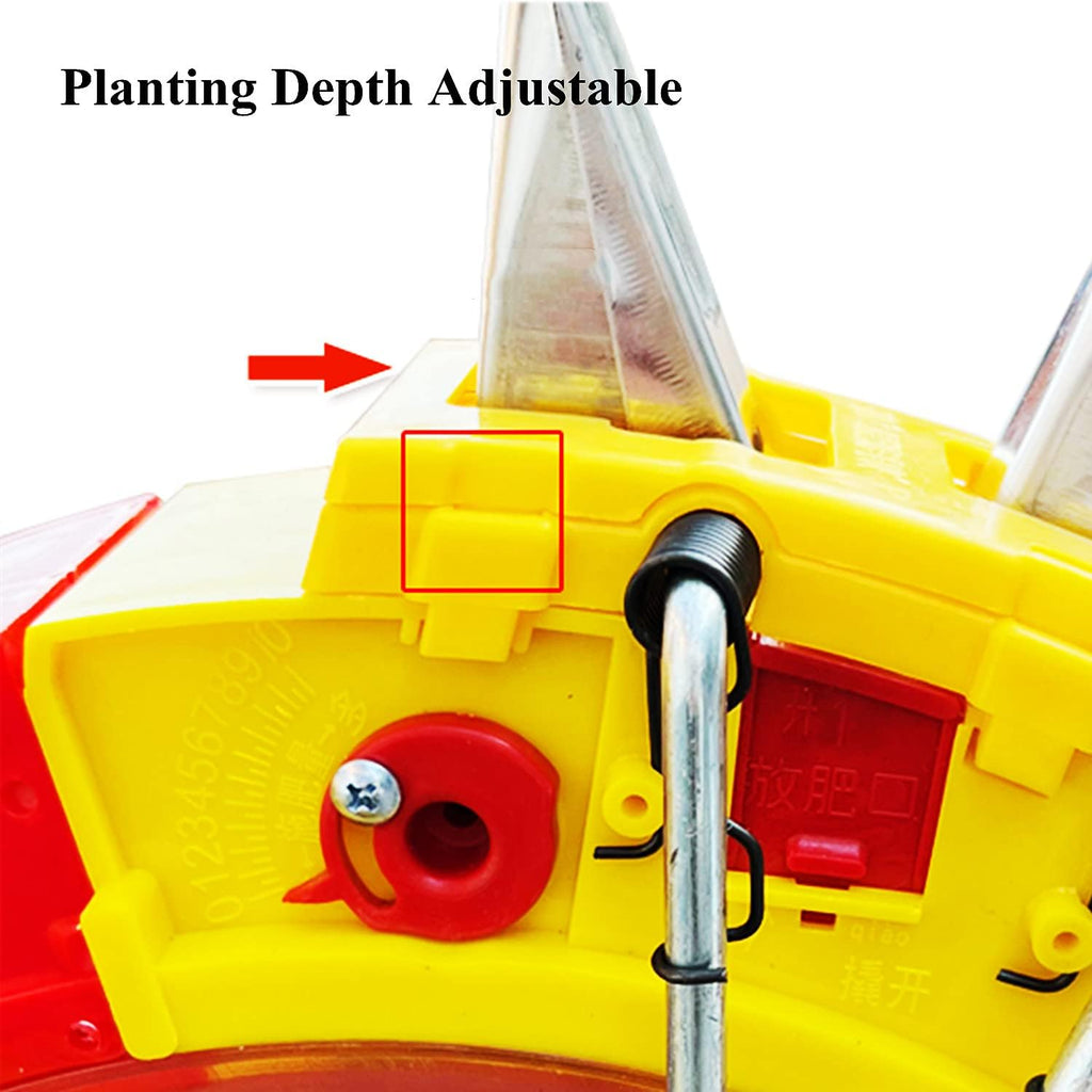 Lawn & Garden Spreaders, Manual Seeder Hand-Push Roller Seeding and Fertilizer Applicator Garden Seed Planter for Corn Soybean Peanut Cotton,7 Mouths (4 Mouths