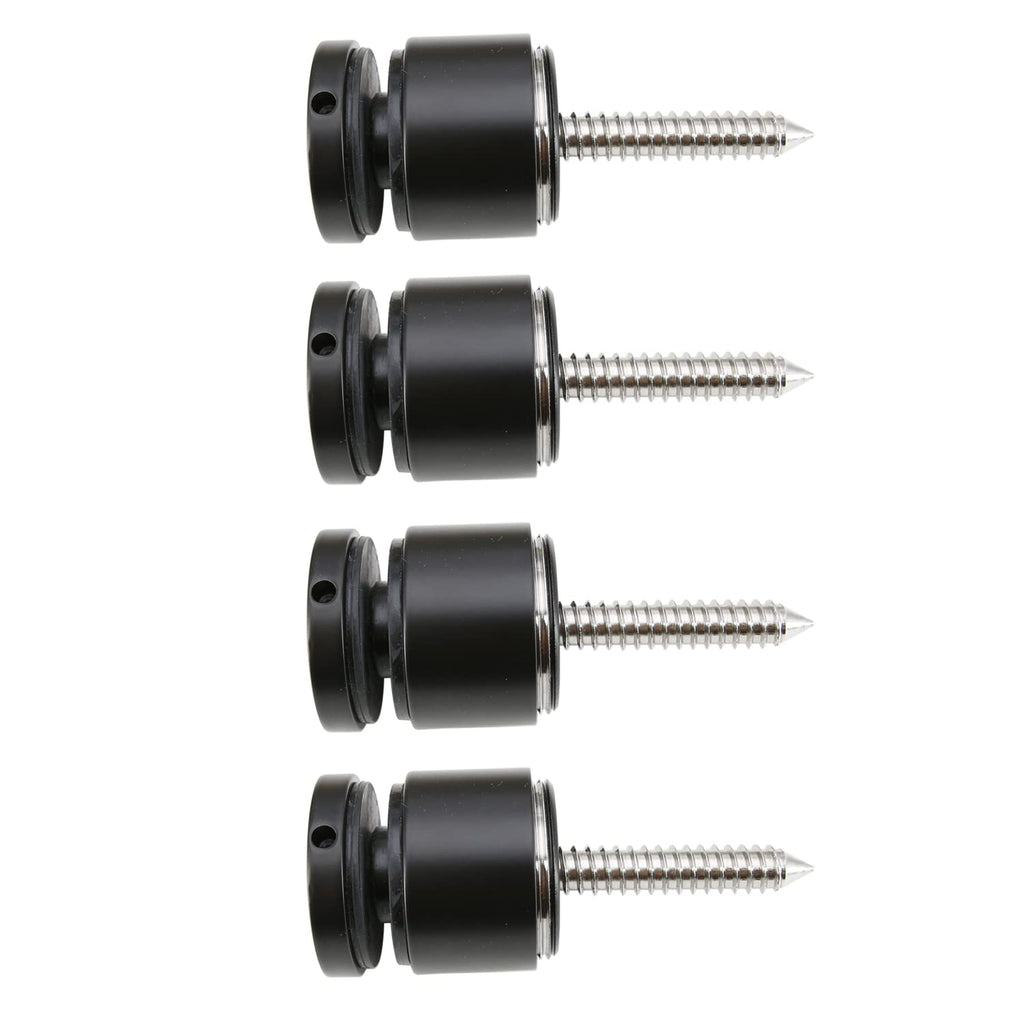 Stainless Steel 316 Grade 1-31/32 in (50mm) Diameter Adjustable Glass Standoff, 1-3/16 in Projection, Matt Black Finish, SO-30B, 4 Pieces