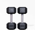 Rep Fitness Rubber Hex Dumbbell(s) - Singles (55LB +) and Pairs (5LB - 50LB) - Low Odor, Fully Knurled Handle