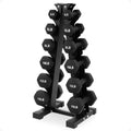 BalanceFrom Neoprene Coated Iron Dumbbell Hex Weights Set with Stand – Color-Coded or Black Options with Non-Slip Grip for Strength Training, Resistance Workouts, and Home Gym Fitness