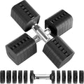 Hezeyferg 30.8LB Adjustable Dumbbell Set, Each Adjustable Weight Dumbbell with 6 Levels 4.4/6.6/8.8/11/13.2/15.4lb, Hand Weights Set for Men/Women Home Gym Exercise Workout