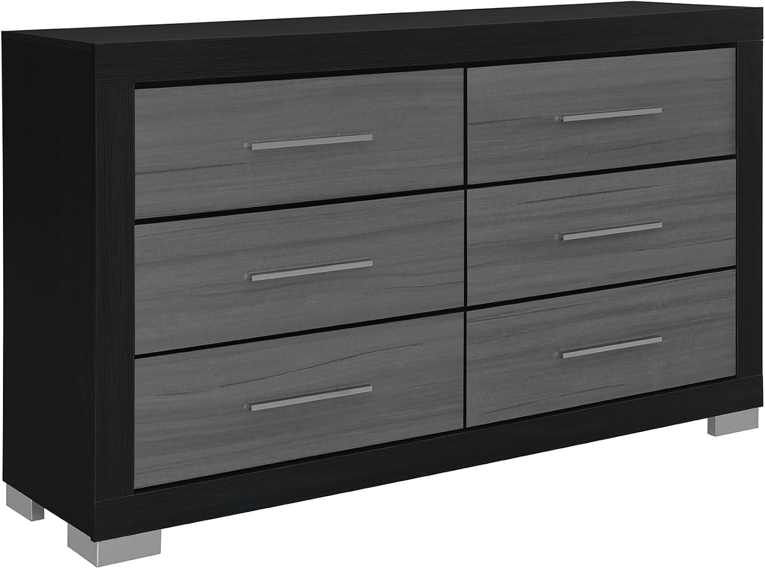 5PC Black Grey King Bedroom Set