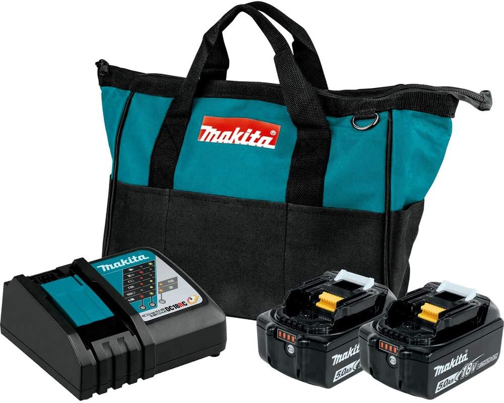 Makita BL1850BDC2 18V LXT® Lithium-Ion Battery and Rapid Optimum Charger Starter Pack (5.0Ah)