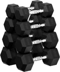 HANDBODE Hex Dumbbell 45-640 lb Set, Rubber Encased Exercise & Fitness Dumbbells for Home Gym, Hand Weights for Strength Training