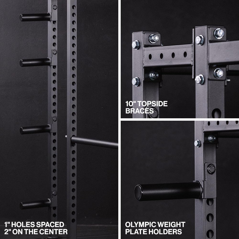 Titan Fitness T-2 Series Power Rack Extension Kit, 12-Gauge Steel Uprights, Bolt-Together Rack Expansion for Home Gym with Weight Plate Holders