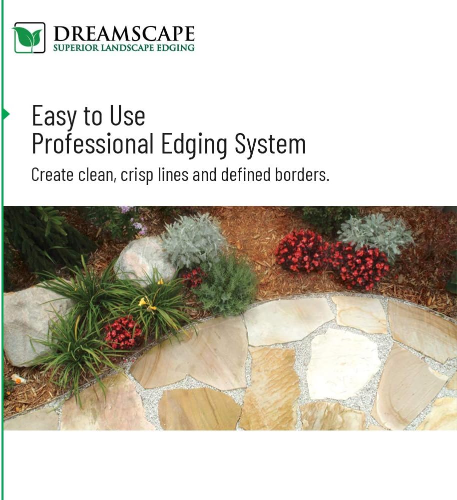 Dreamscape PRO Aluminum Landscape Edging - Easy Install Professional Landscaping Border - 10 Strips, 8ft Each (80ft Total) - Mill Finish (Natural Aluminum) - Metal Divider for Lawn, Garden, Flowerbed