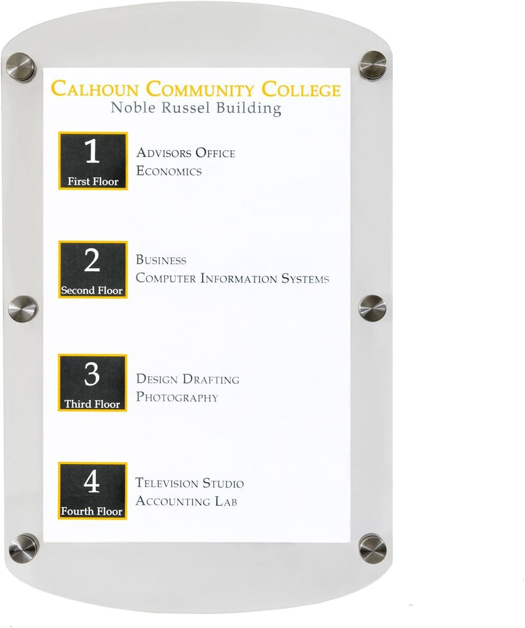 Source One Deluxe Clear Acrylic Standoff Sign Holders 1 Sign, 2 Sign & 3 Signs Available (2 Sign, 1 Pack)