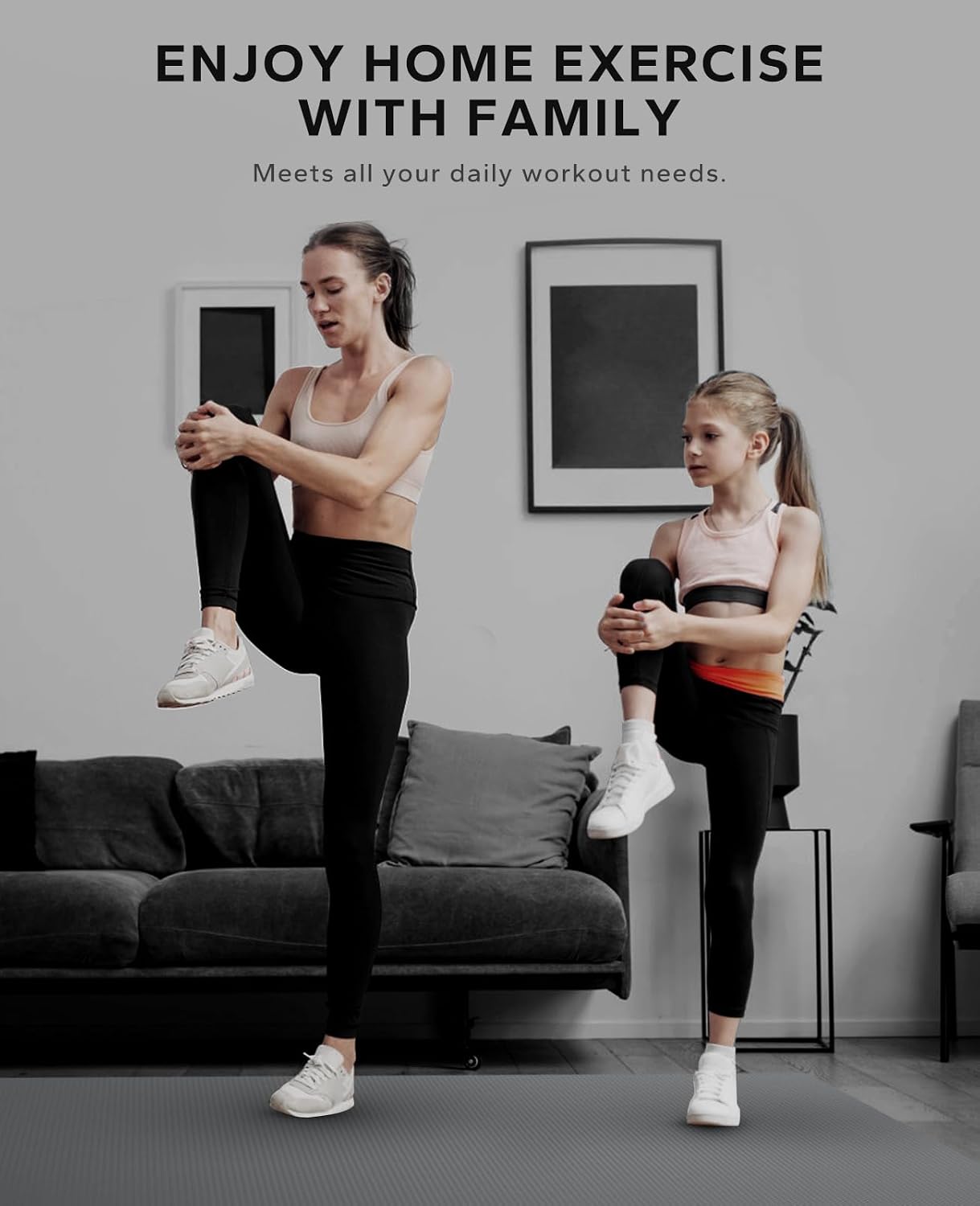 HAPBEAR Large Exercise Mat-7'x5'/6'x8'/6'x9'/6'x10'/6'x12'x8mm(1/3'),Non-Slip, Ultra Durable, Thick Workout Mat for Home Gym Flooring Cardio, Yoga for Fitness, High-Density, Shoes-Friendly