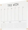 Personalized Acrylic Calendar for Wall Horizontal Weekly Calendar with 3 custom sections (31'Wx23'H, Champagne Gold Standoffs)