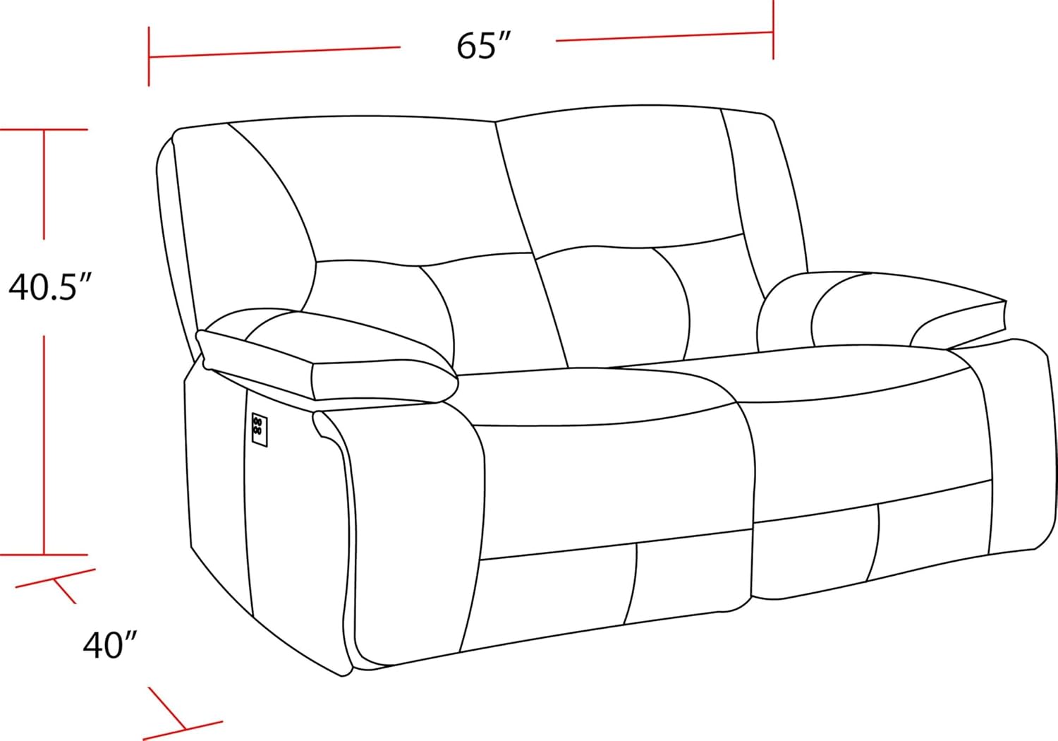 Pemberly Row Haze Power Reclining Sofa Set, Upholstered High-Performance Fabric, Wall-Hugger Design, USB Charger, Wide Armrests, Includes Sofa, Loveseat, Recliner, Living Room Furniture, 1080 lbs