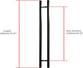 TOGU TG-6019 71 inches Solid Standoffs Heavy-Duty Commercial Grade-304 Stainless Steel Push Pull Door Handle/Barn Door Pull Handle/Glass Pulls, Matte Black Finish