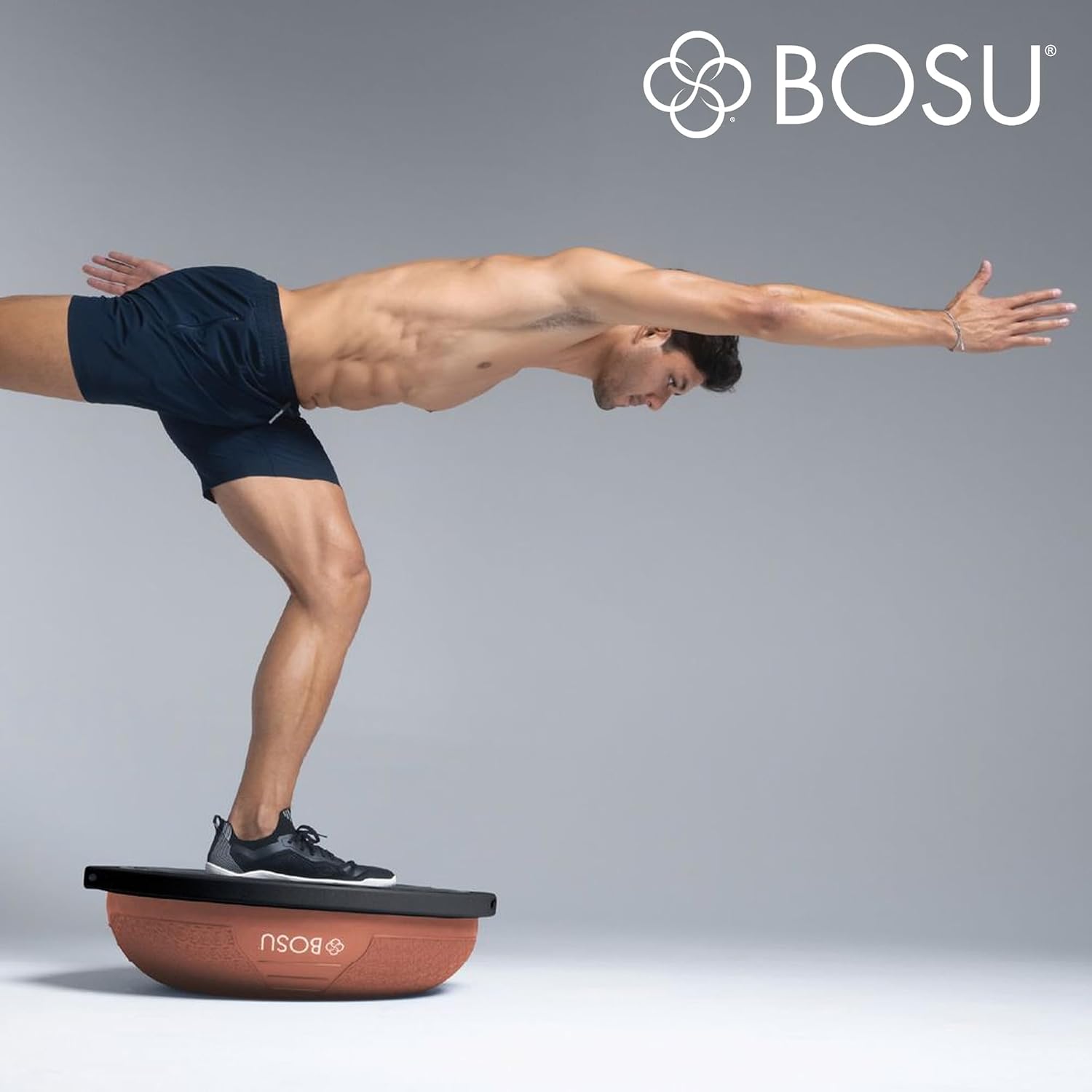 BOSU Nexgen Balance Trainer, Half-Ball Training Equipment, 65 cm Diameter, 300 lb Capacity - Burst-Resistant Stability Exercise Tool w/Non-Slip Base, Includes Hand Pump, Commercial-Grade