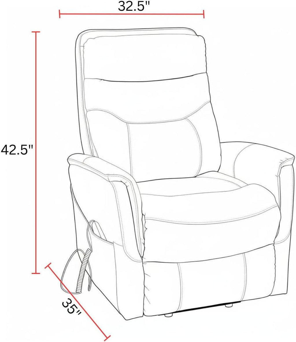 Parker Living Gemini - Truffle Power Lift Recliner Two Pack Adjustable Articulating Headrest Electric Reclining Chairs with 90% Polyester 10% PU Durable Upholstery