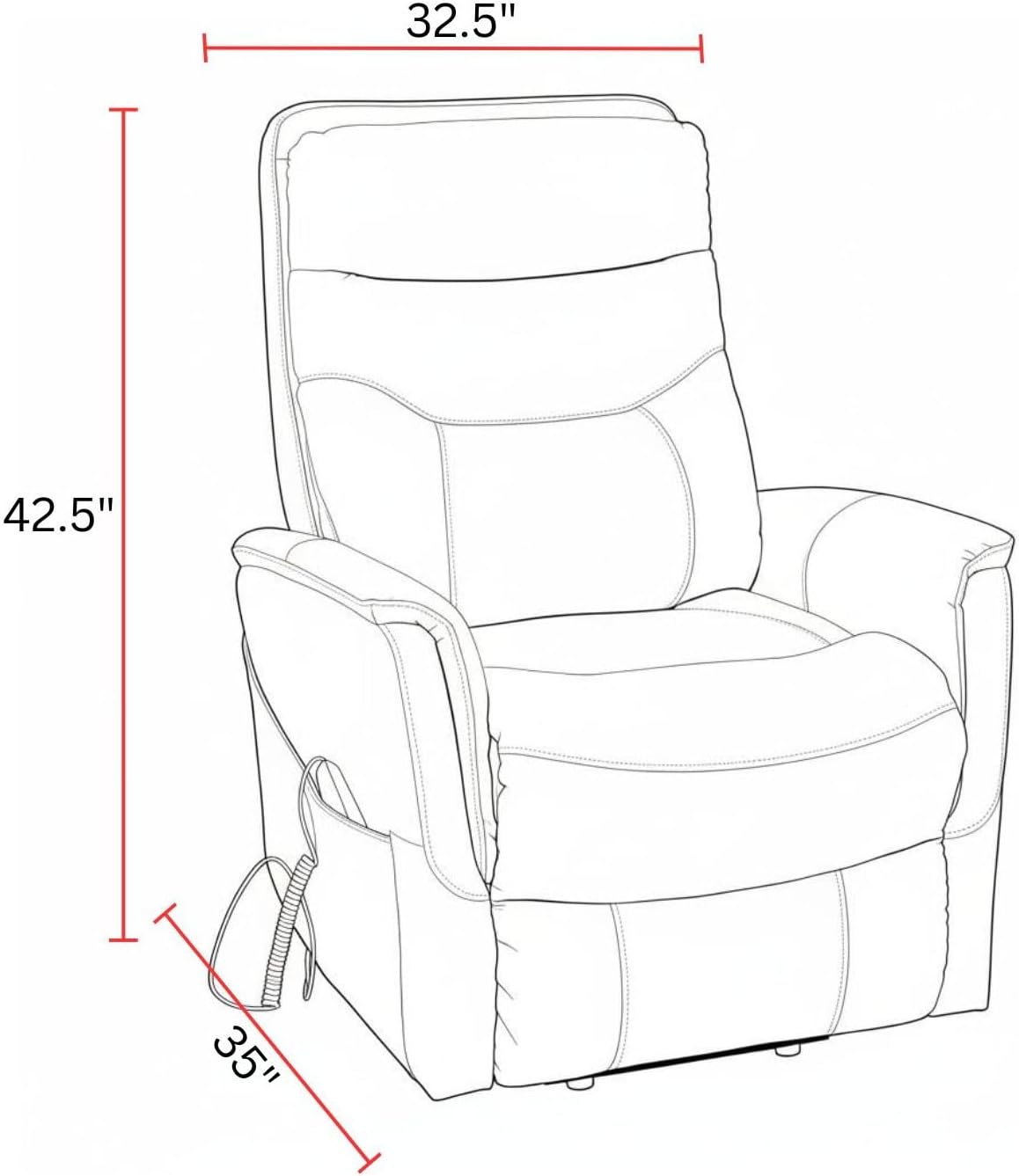 Parker Living Gemini - Truffle Power Lift Recliner Two Pack Adjustable Articulating Headrest Electric Reclining Chairs with 90% Polyester 10% PU Durable Upholstery