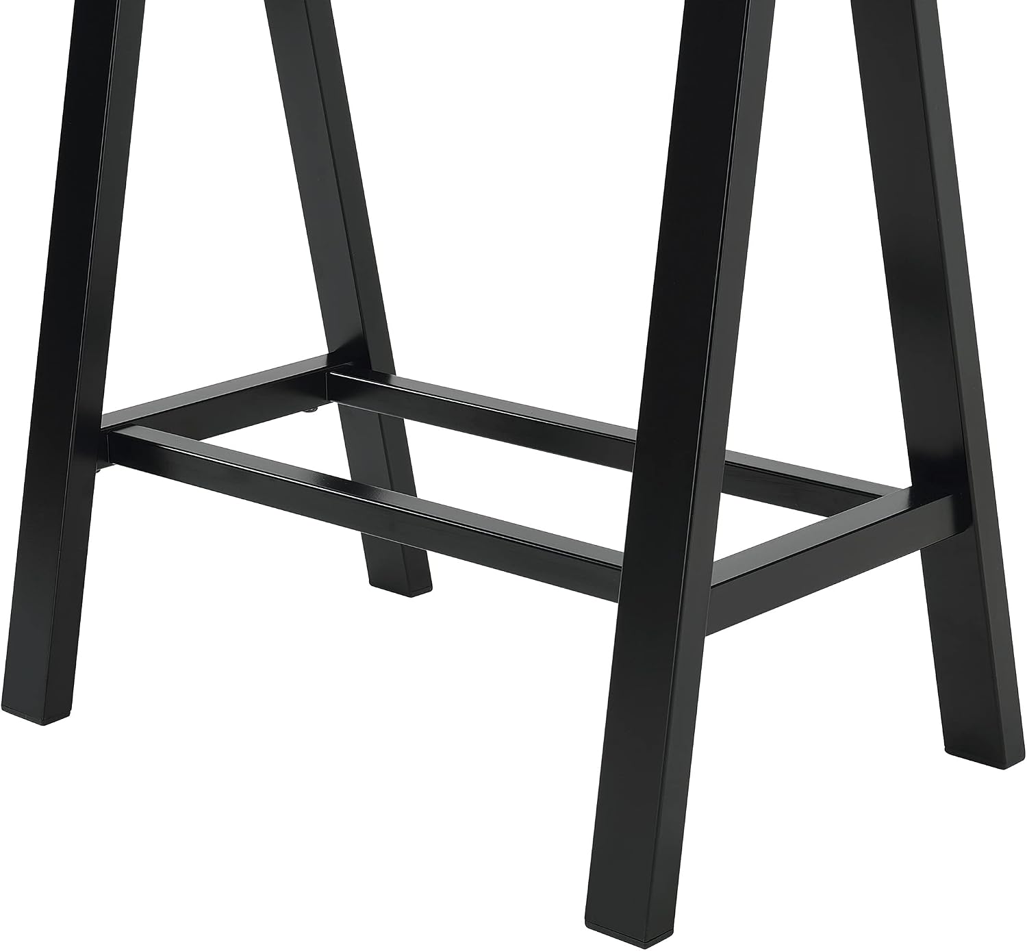 OSP Home Furnishings Middleton 47 Inch Desk with Clear Beveled Glass Top, Black Base