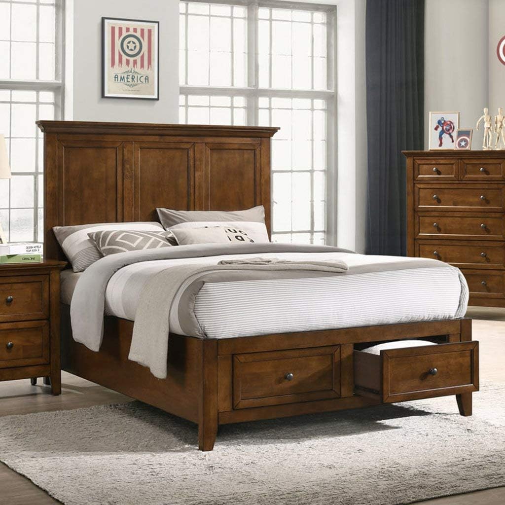 Intercon San Mateo Youth Full Size 4 Piece Storage Bedroom Set Tuscan Finish