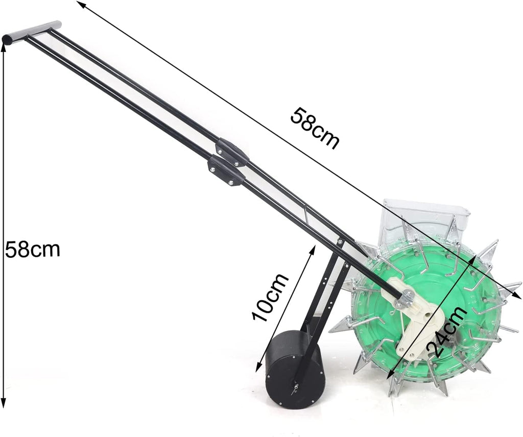 Garden Seeder,Lawn & Garden Spreaders,Hand-Push Roller Seeder,Push Spreader,Planting Depth 3.5-7.8 cm,12 Holes,Red (Red