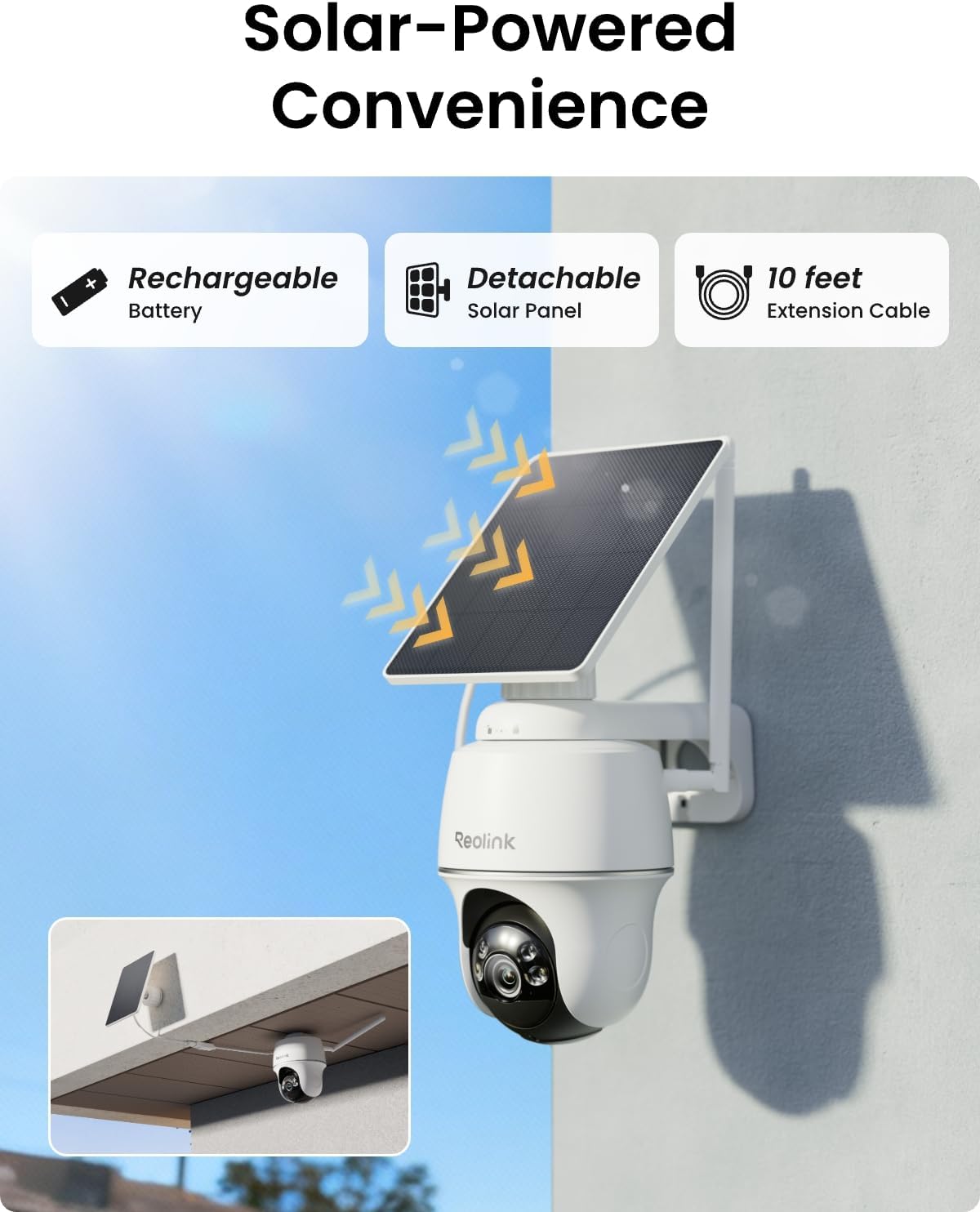 REOLINK Solar Security Cameras Wireless Outdoor System, Argus PT+Home Hub Mini Bundle with Video Doorbell, Color Night Vision, Smart Detection, 2.4/5 GHz Wi-Fi, No Subscriptions