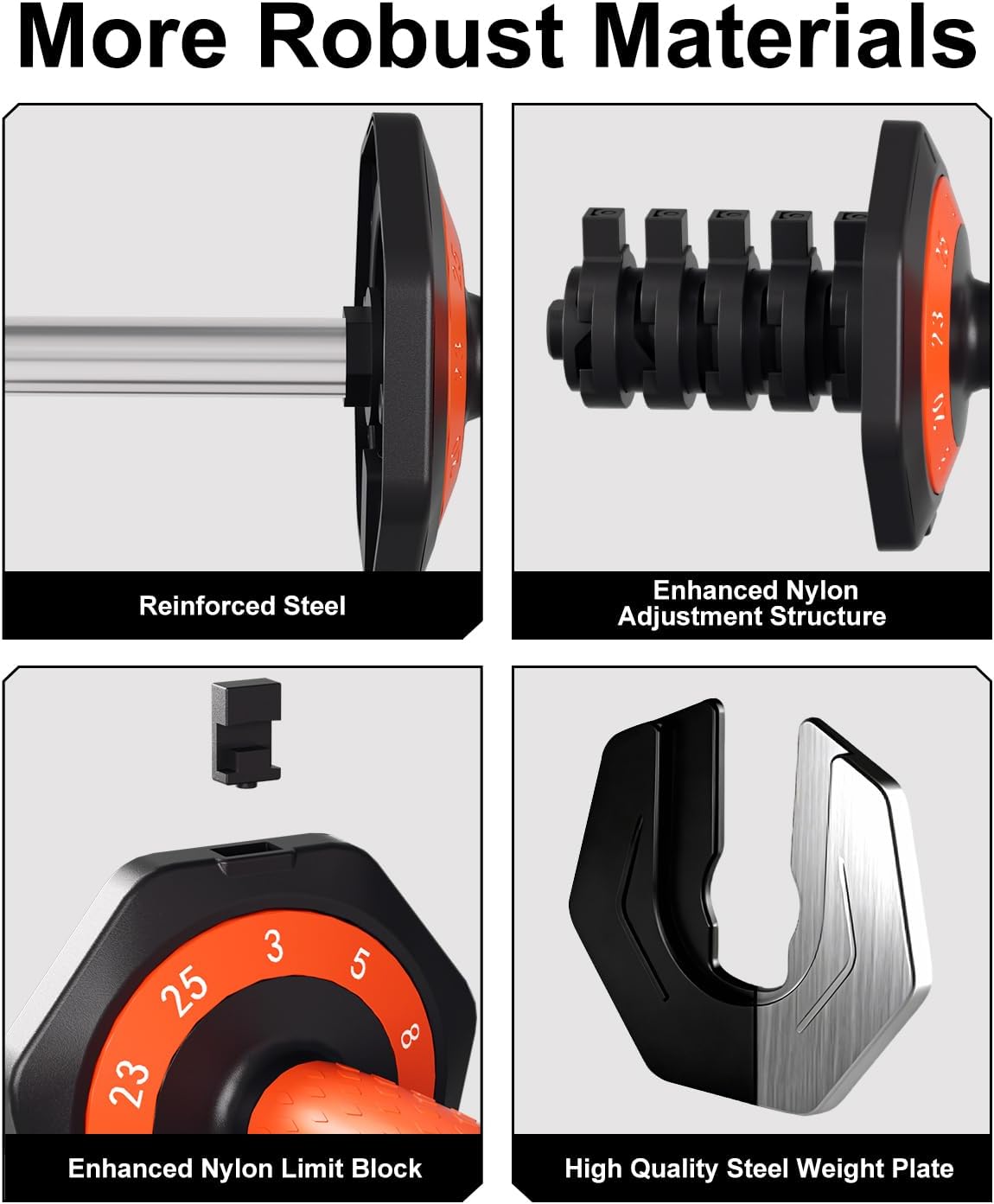 Adjustable Dumbbell Set, 10-in-1 25LB/55LB Ajustable Dumbbells with Safe Locking System, Enclosed Storage Tray, 1 Sec Fast Adjustment, Comfortable Non-Slip Textured Grip, Suitable for Home Gym Workouts Men and Women