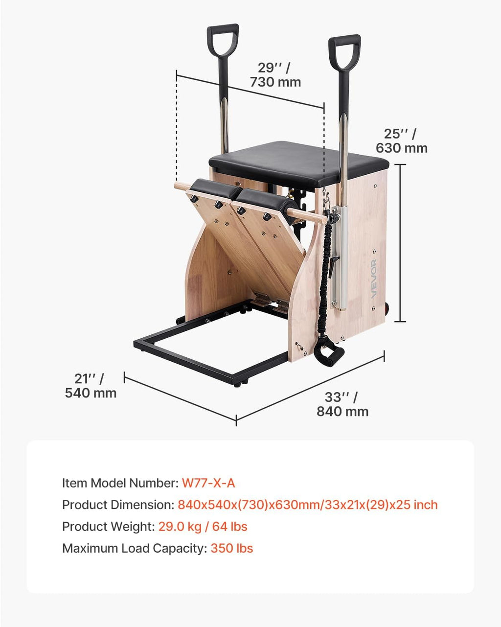 VEVOR Pilates Reformer Foldable, Suitable for Intermediate and Beginners Users, Pilates Equipment for Home Gym Studio Use with 4 Adjustable Resistance Spring, Up to 400 LBS