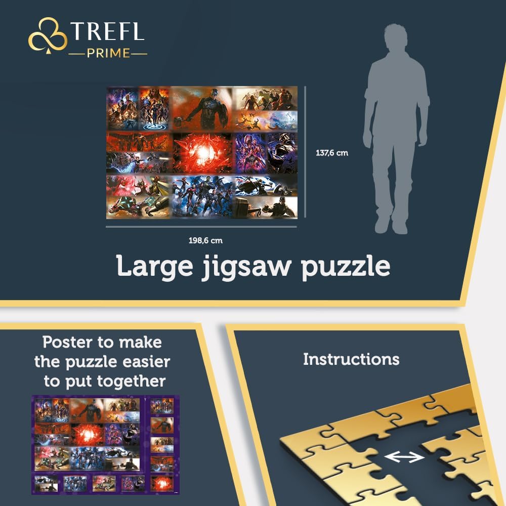 Trefl Prime - UFT Jigsaw Puzzle: Marvel, The Ultimate Marvel Collection - 13500 Pieces, Large Puzzle, BIO, EKO, Collage with Superheroes, Entertainment for Adults and Children from 14 Years and Up