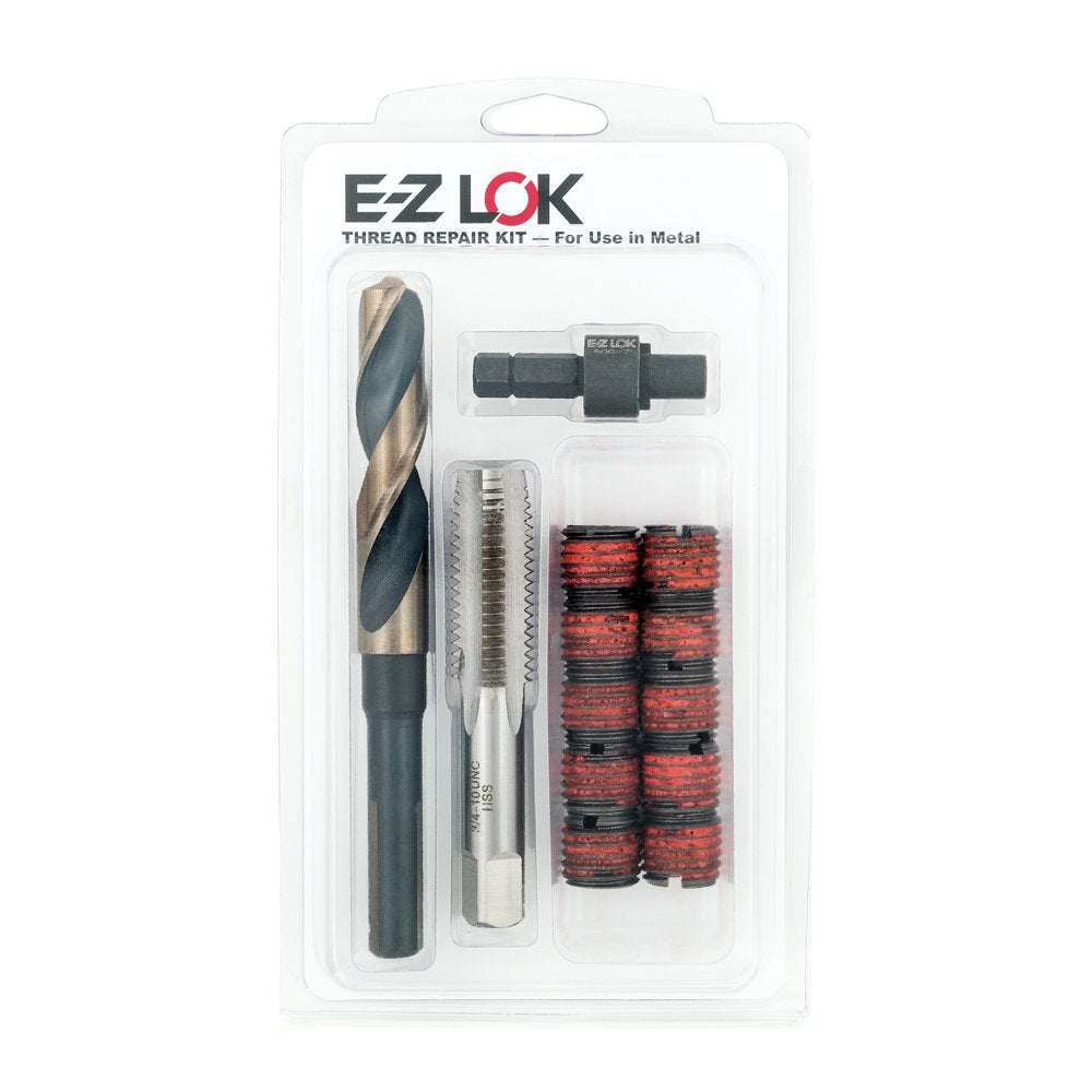 E-Z LOK EZ-329-9 Thread Repair Kit for Metal Carbon Steel Threaded Inserts 9/16-12 and Installation Tools