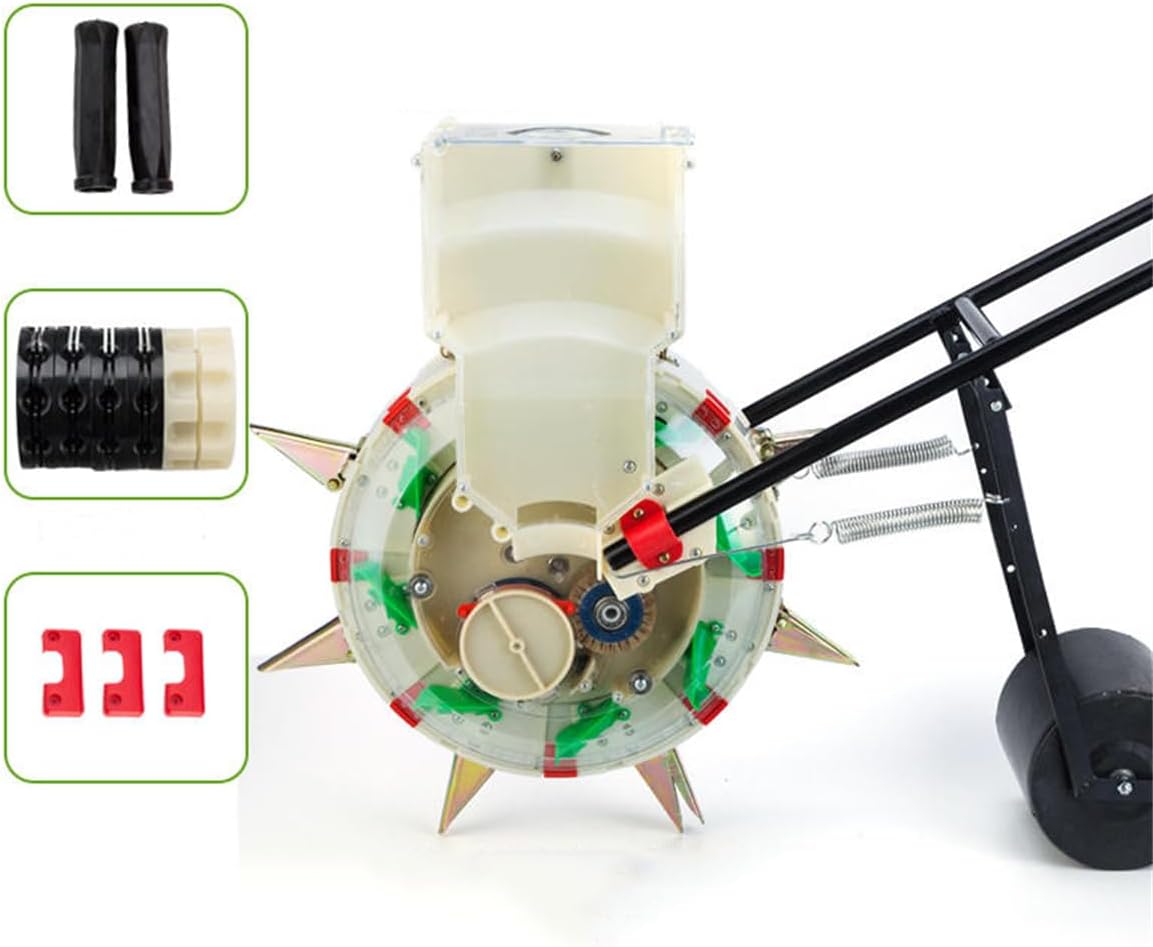 Hand-Pushed Roller Seeder, Manual Seeder Metal Precision Garden Seeder,Lawn & Garden Spreaders Garden Seeder, Adjustable Handheld Seeding Vegetable Fertilizer Spreader,7 Mouths(