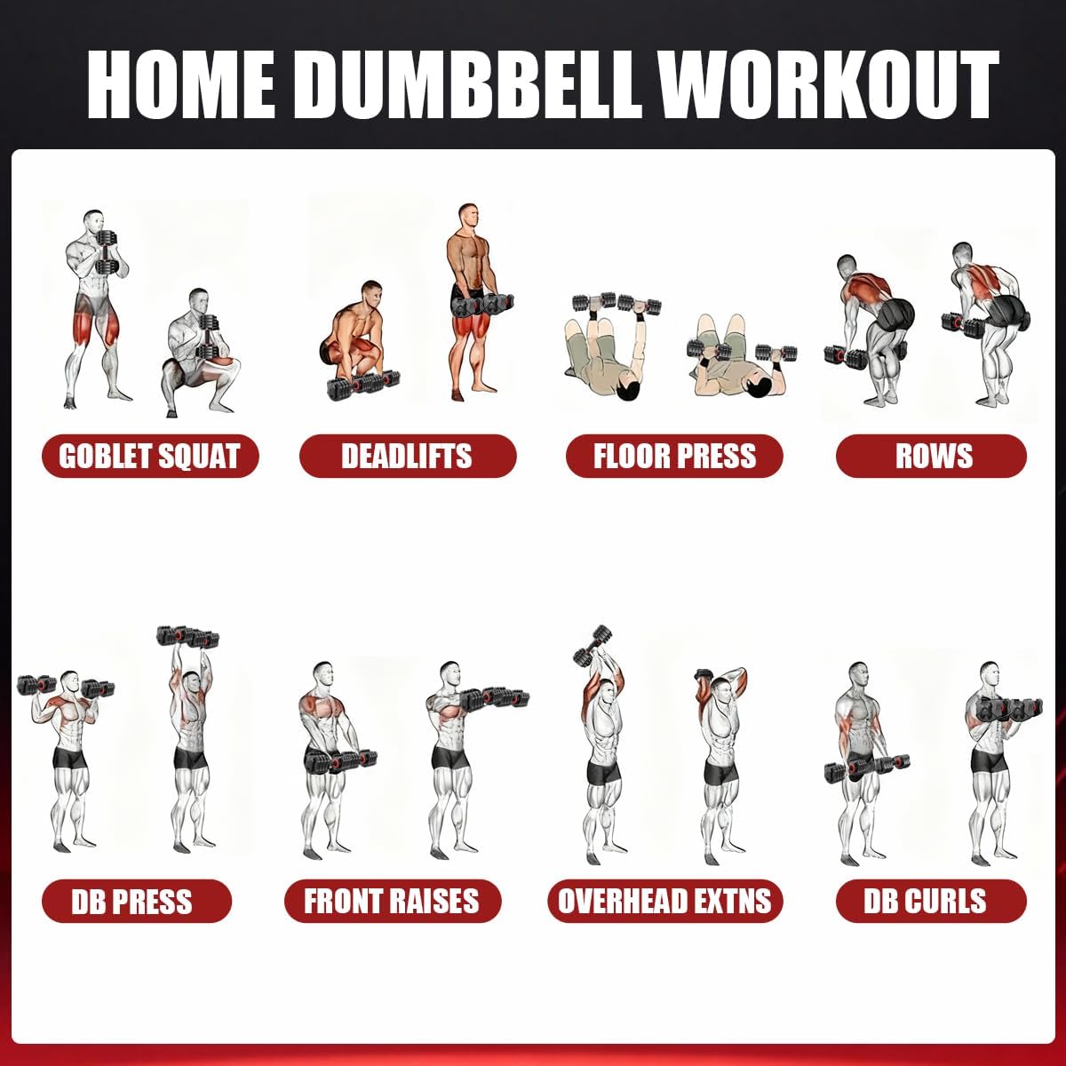 VEICK 25 lbs Adjustable Dumbbell with Anti-Slip Turning Handle, Fast Adjust Weight for Men Women, Exercise Equipment with Tray for Home Gym Full Body Workout Fitness