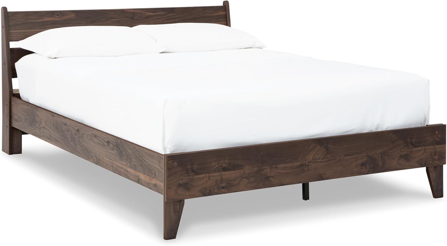 Signature Design by Ashley Calverson Casual Queen Panel Platform Bed, Wood, Foundation or Box Spring Not Needed, Bed' A Box, Dark Brown Finish