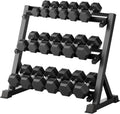 RitFit Rubber Coated Hex Dumbbell Set with Rack, 5-780LB for Home Gym Strength Training, Anti-Slip Knurled Handle, Hexagon Anti-Roll, Heavy-Duty Storage Rack