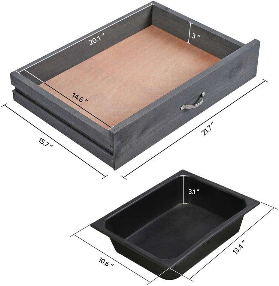Potting Bench Table Garden Workbench Greenhouse Plastic Sink Indoor Outdoor Easy Assemble Balcony Elegant Wooden Work Planting Drawer Patio Furniture Hook Lawn Gardening Care Shelf Tools Hanging Towel