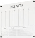 Personalized Acrylic Calendar for Wall Horizontal Weekly Calendar with 3 custom sections (31'Wx23'H, Matte Black Standoffs)