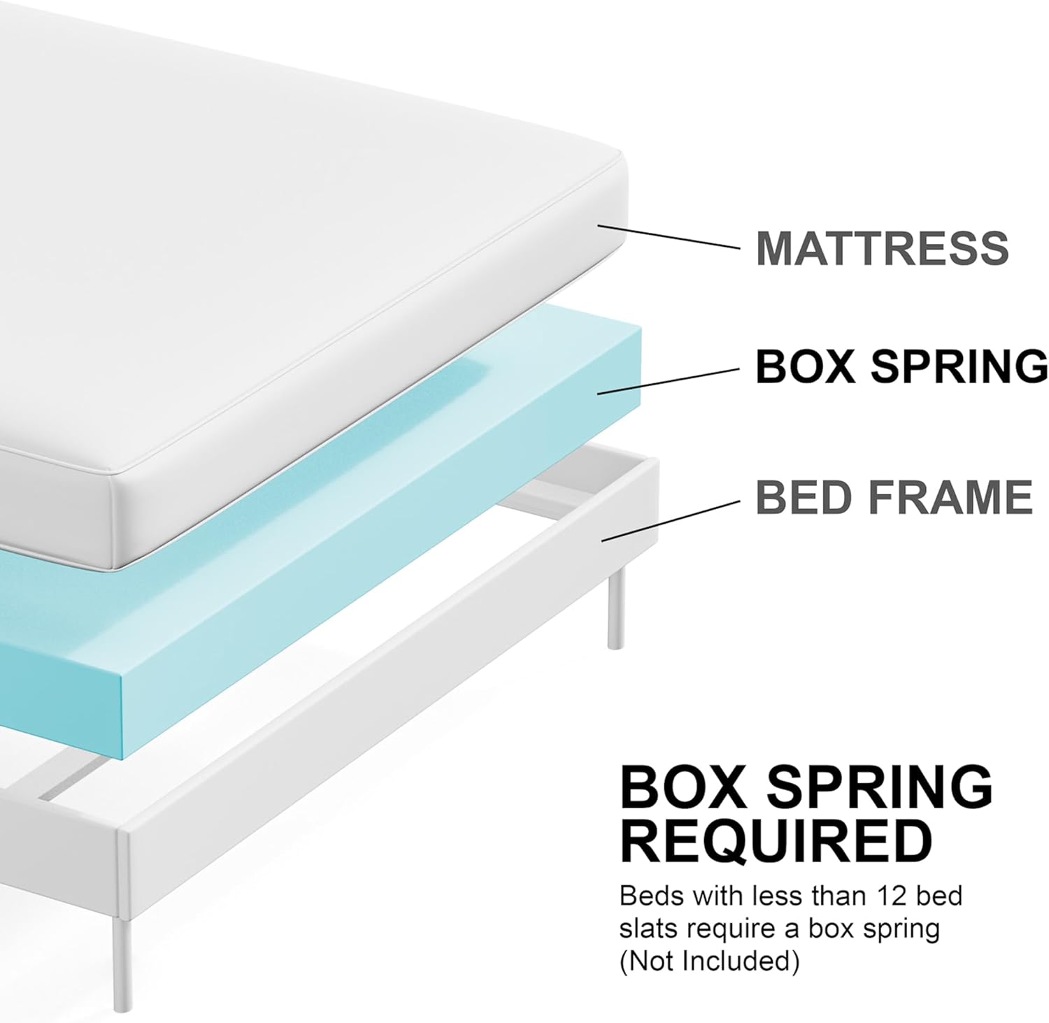 Furniture of America Anton Modern Solid Wood 3-Piece Bedroom Set with Faux Marble Headboard Bed, Metal Center Glide on Nightstands, Box Spring Needed for Bedroom, Guest Room, King, White