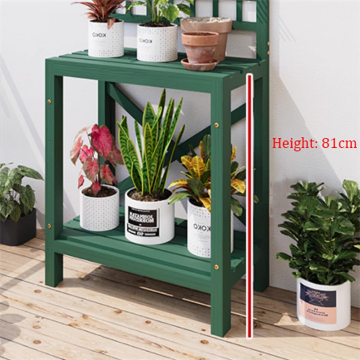 Outdoor Potting Bench Table, Large Wooden Gardening Table,Planting Table Garden Work Bench,Open Shelf Patio Workstation,for Garden, Patio, Greenhouse,A