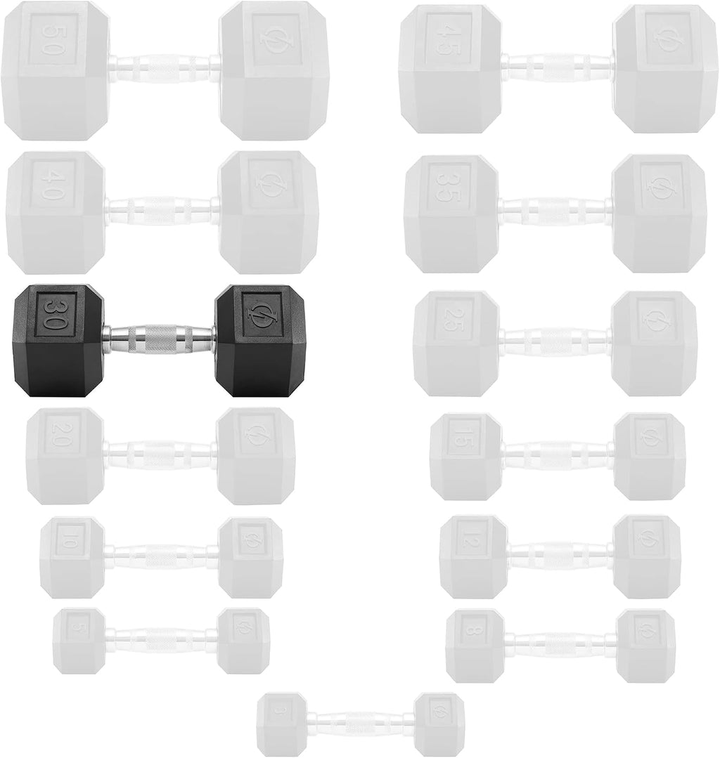 Philosophy Gym Rubber Coated Hex Dumbbell Hand Weights, Pairs