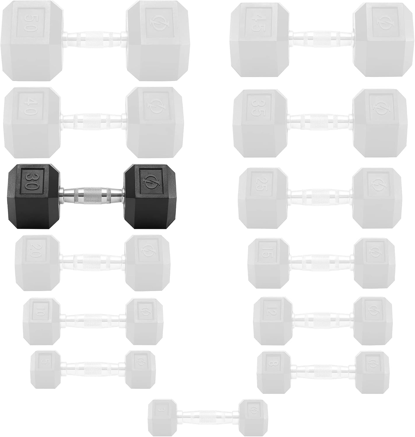 Philosophy Gym Rubber Coated Hex Dumbbell Hand Weights, Pairs